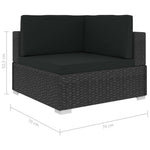 8-Delige Loungeset Met Kussens Poly Rattan Zwart