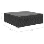 8-Delige Loungeset Met Kussens Poly Rattan Zwart