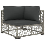 6-Delige Loungeset Met Kussens Poly Rattan Grijs