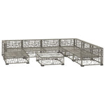 8-Delige Loungeset Met Kussens Poly Rattan Grijs