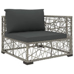8-Delige Loungeset Met Kussens Poly Rattan Grijs