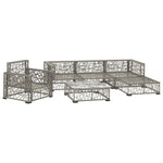 6-Delige Loungeset Met Kussens Poly Rattan Grijs