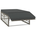 2-Delige Loungeset Met Kussens Poly Rattan Grijs