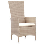 -Delige Tuinset Met Kussens Poly Rattan Beige