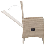 -Delige Tuinset Met Kussens Poly Rattan Beige