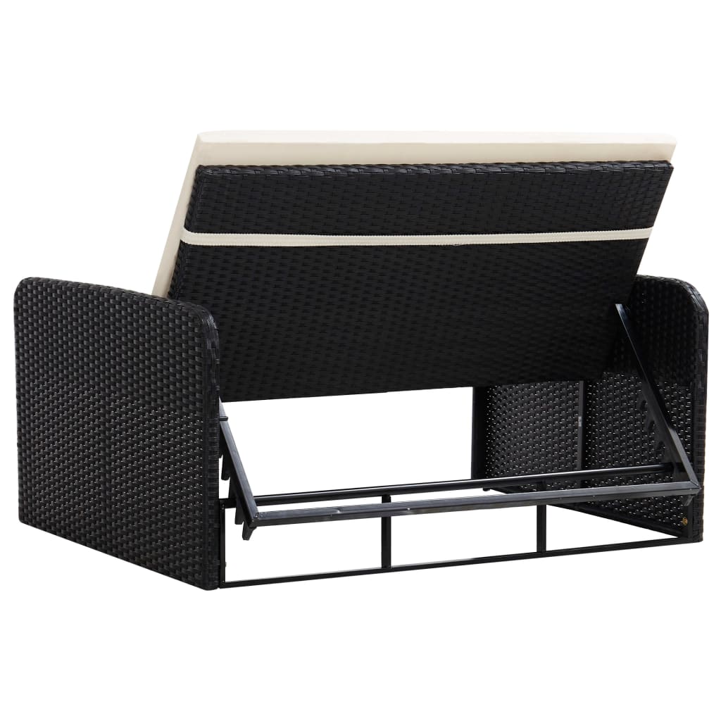 -Delige Loungeset Met Kussens Poly Rattan