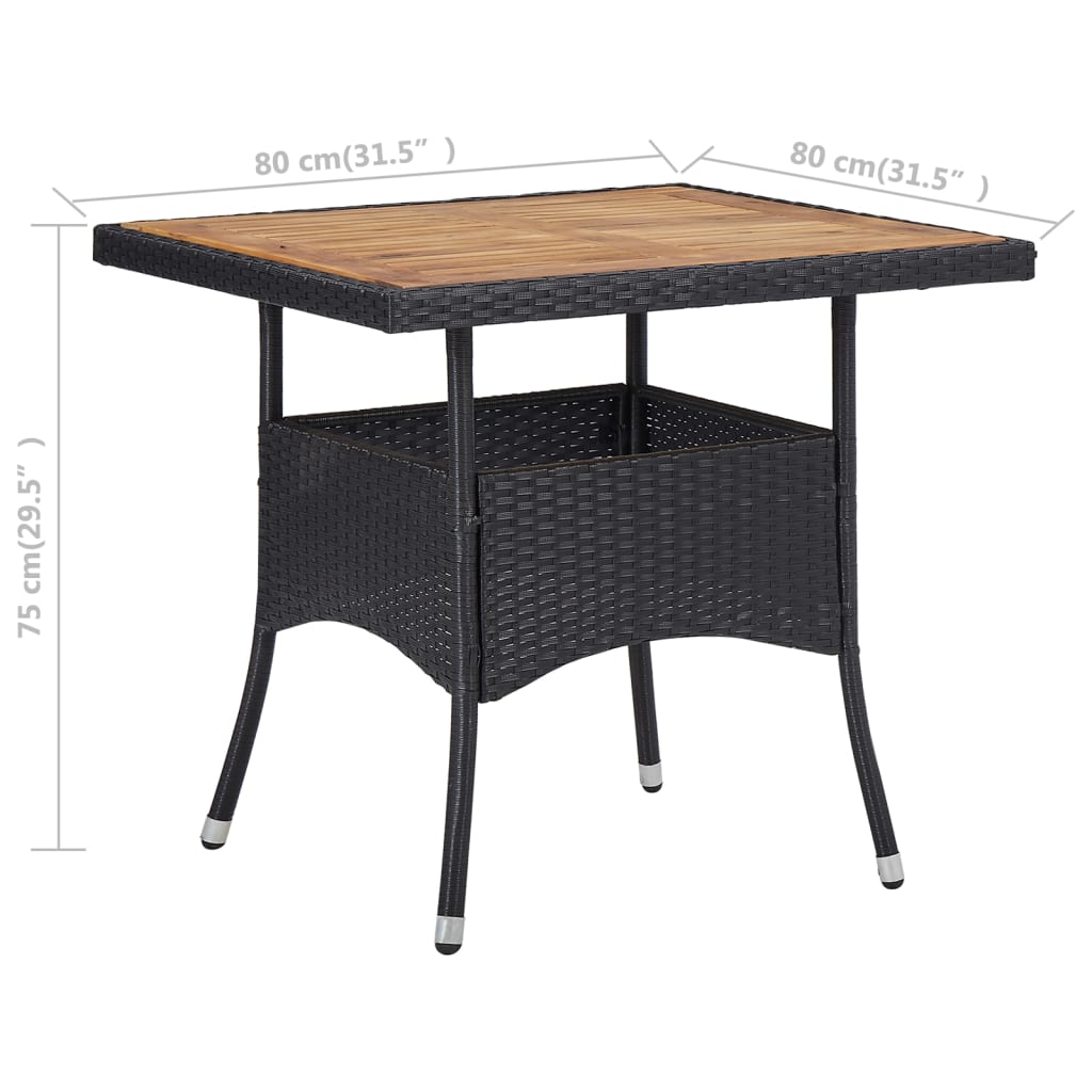 Tuintafel Poly Rattan En Massief Acaciahout