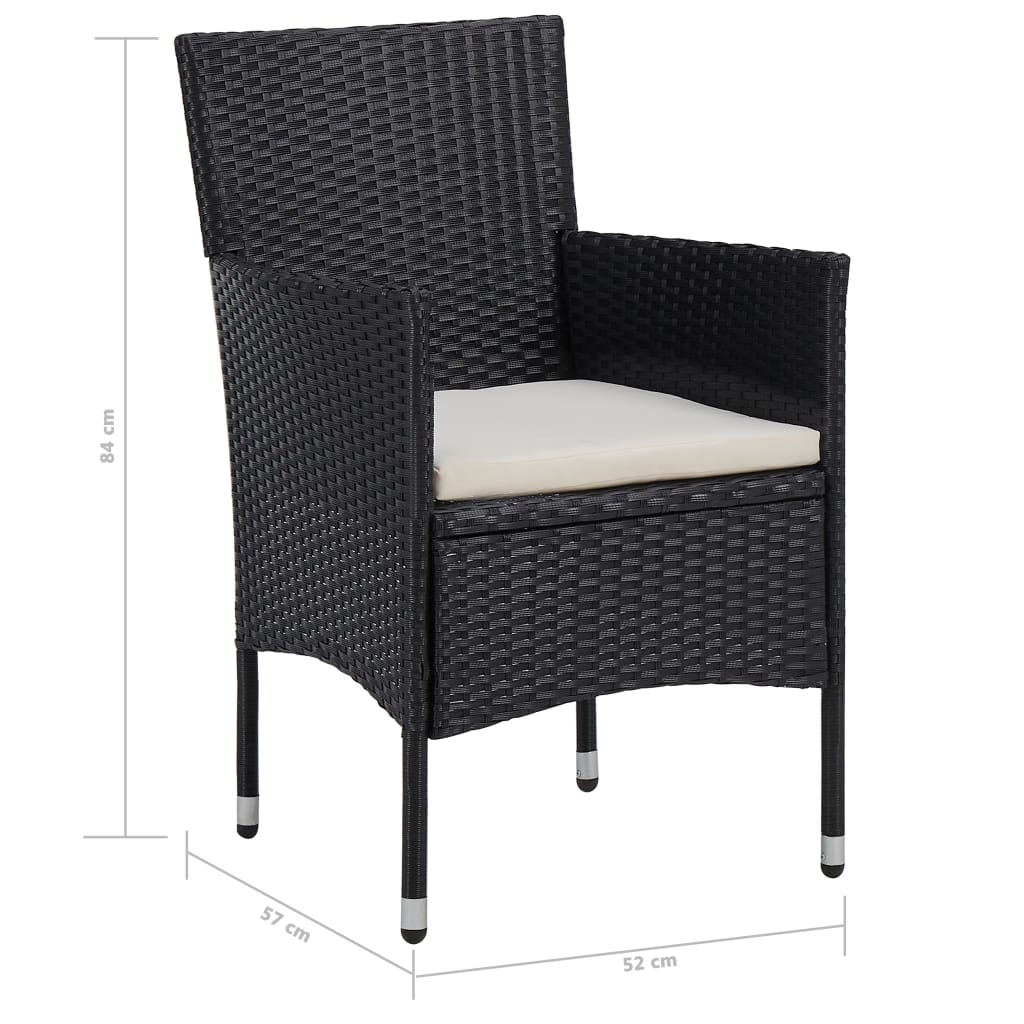 -Delige Tuinset Poly Rattan En Glas