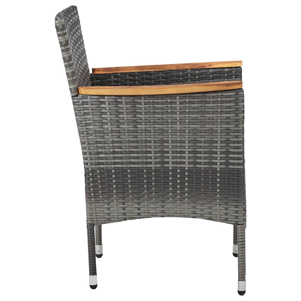 Tuinstoelen 2 St Poly Rattan Grijs