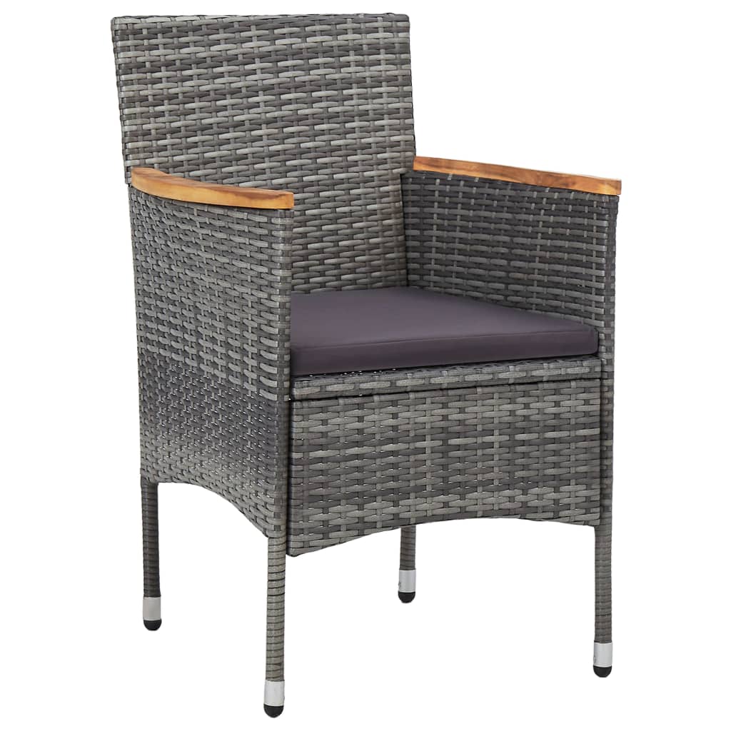 Tuinstoelen 2 St Poly Rattan Grijs