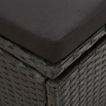 Ligbed Met Kussens Poly Rattan Zwart