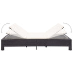 Ligbed Met Kussen 2-Persoons Poly Rattan