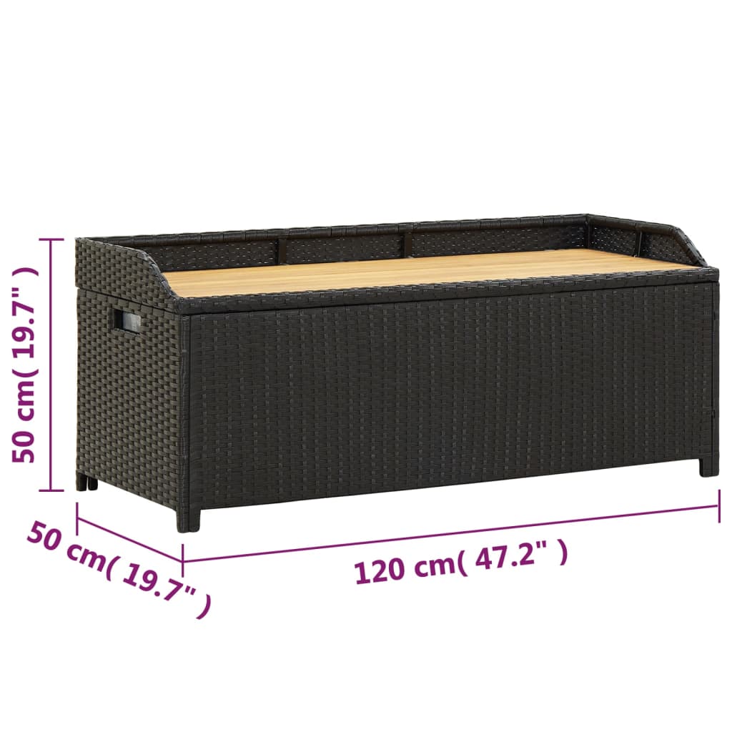 Tuinopbergbank 20 Cm Poly Rattan