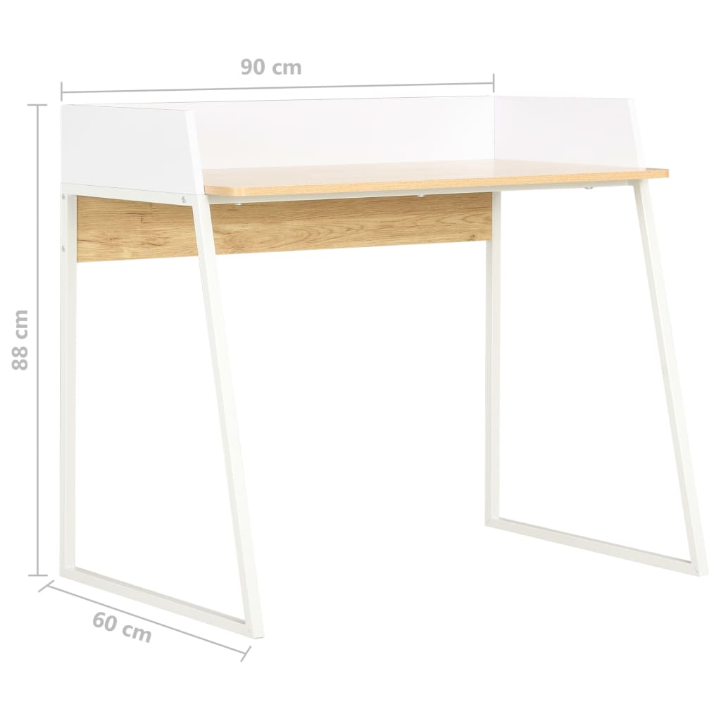 Bureau 90X60X88 Cm En Eikenkleurig