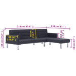 Slaapbank L-Vormig Polyester Donker