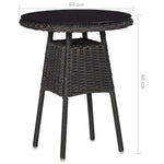 3-Delige Bistroset Met Kussens Poly Rattan Zwart