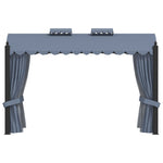 Prieel Met Gordijnen 3X4 M Staal Antraciet