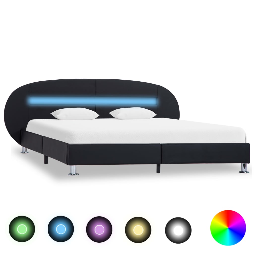 Bedframe Met Led Kunstleer