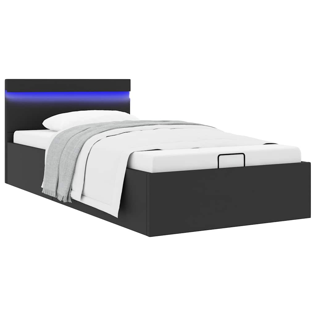 Bedframe Met Opslag En Led Kunstleer