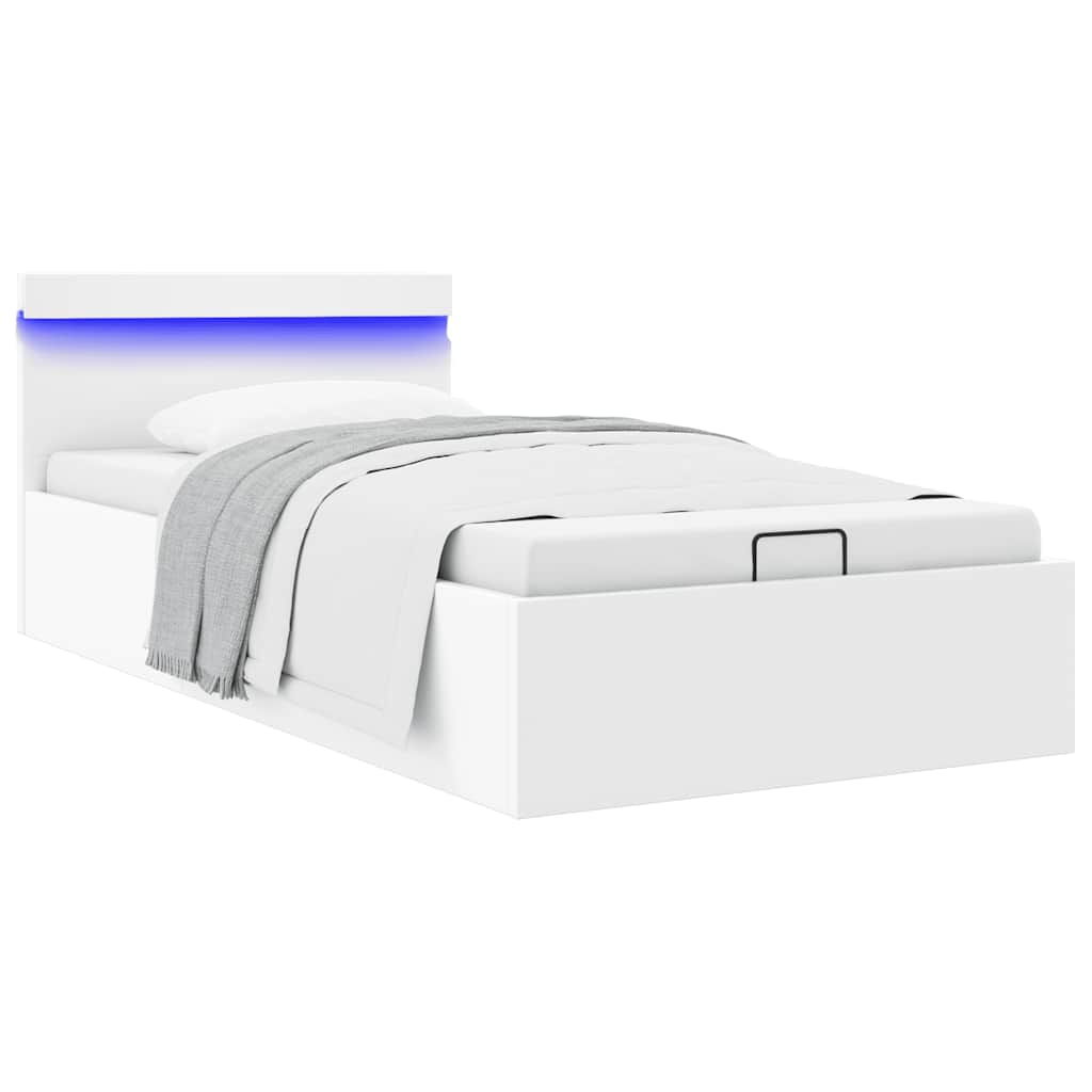 Bedframe Met Opslag En Led Kunstleer