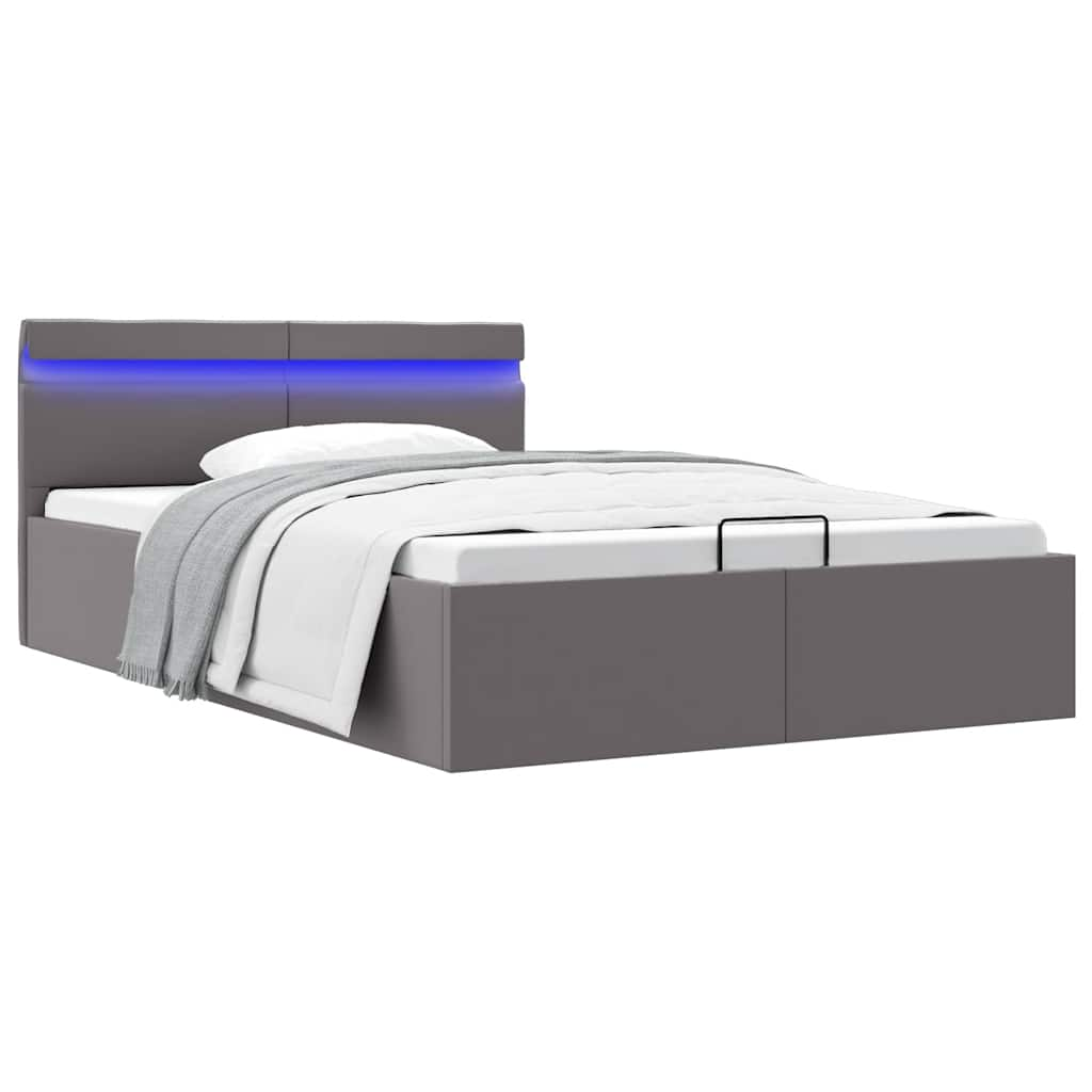 Bedframe Met Opslag En Led Kunstleer