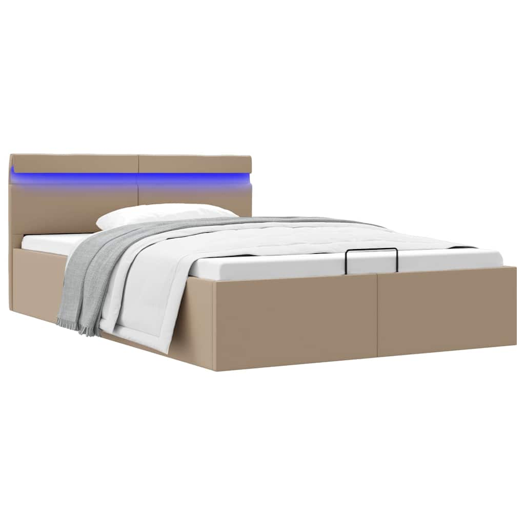 Bedframe Met Opslag En Led Kunstleer