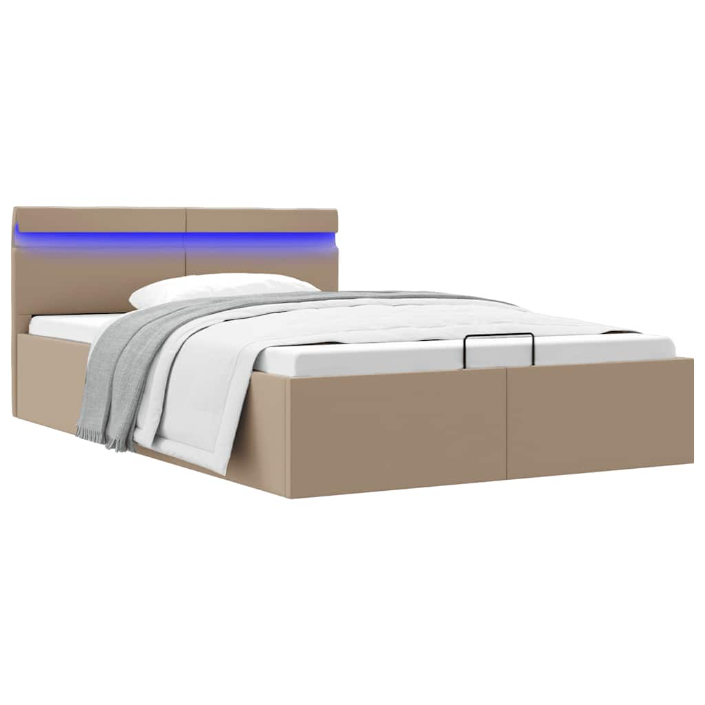 Bedframe Met Opslag En Led Kunstleer