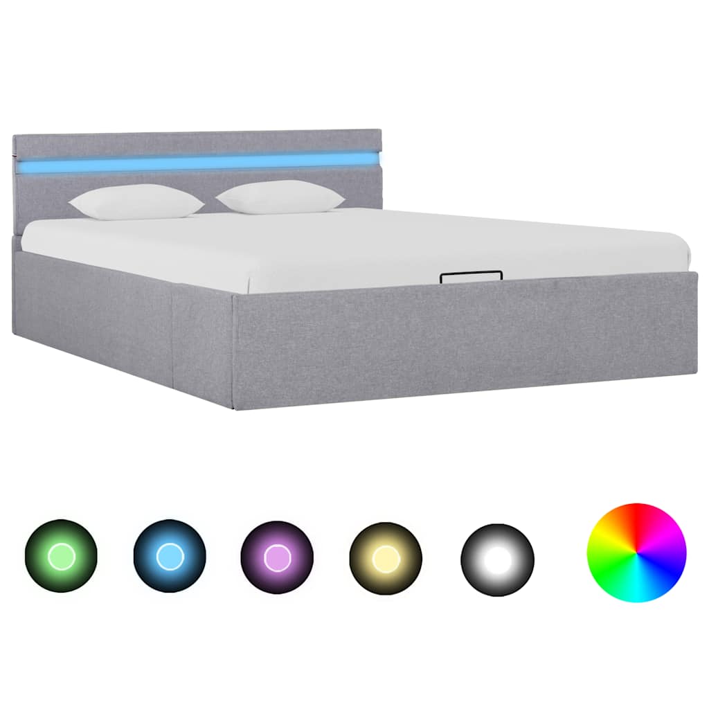 Bedframe Met Opslag En Led Stof