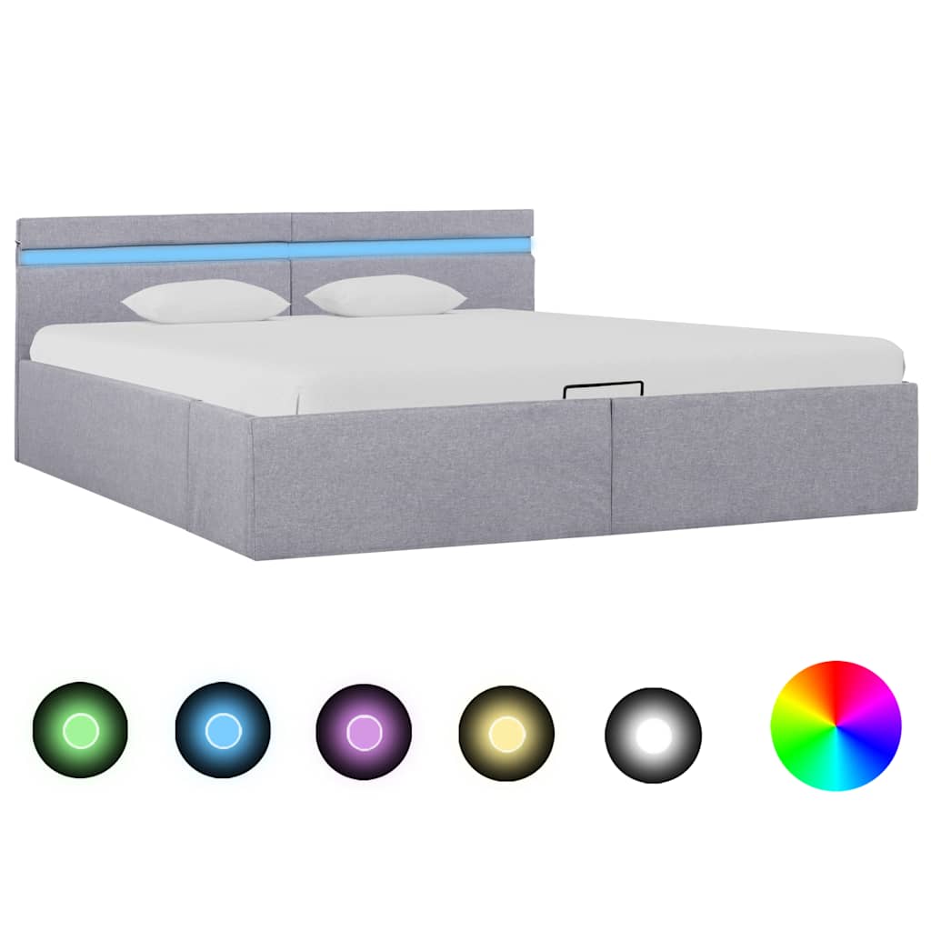 Bedframe Met Opslag En Led Stof