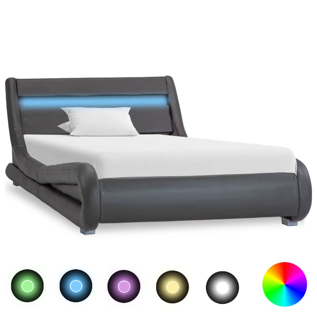 Bedframe Met Led Kunstleer