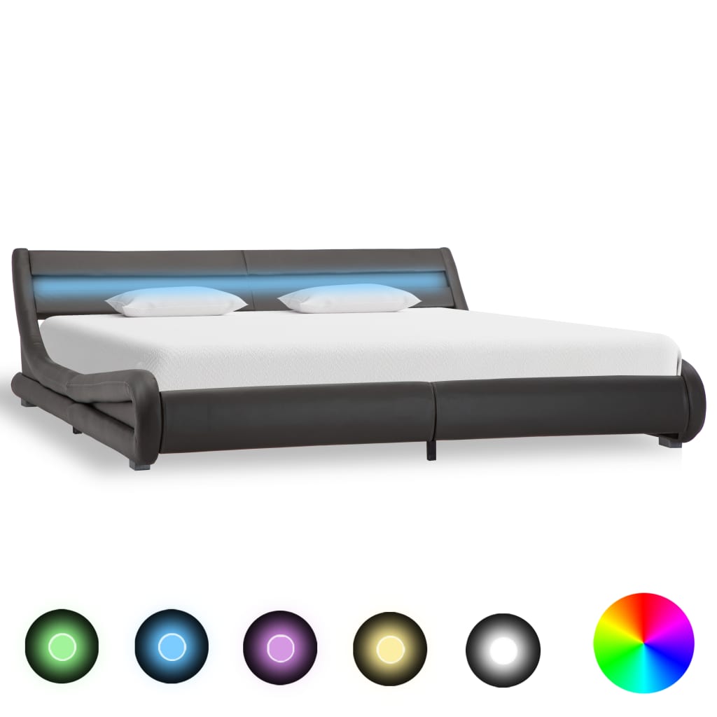 Bedframe Met Led Kunstleer