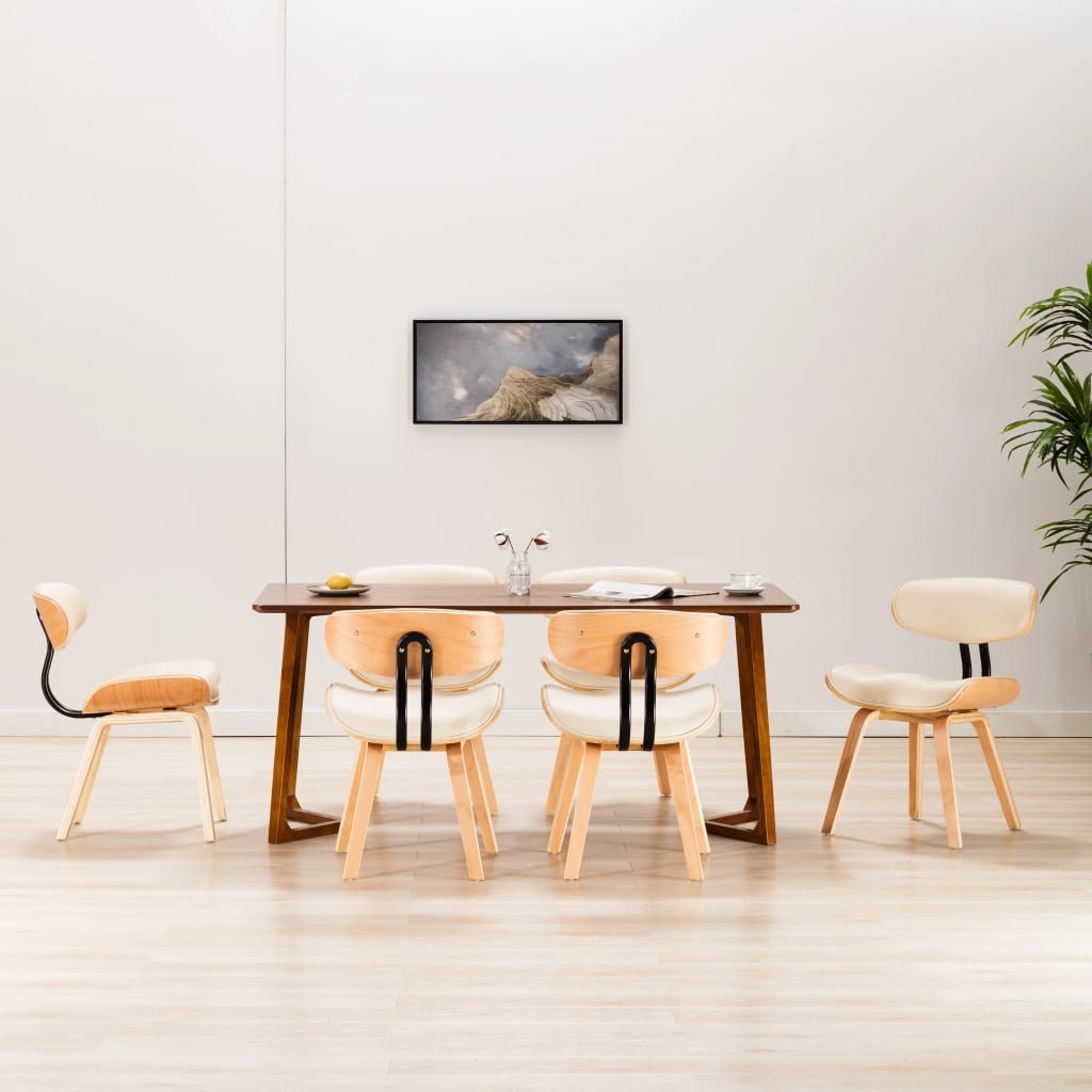 Eetkamerstoelen Gebogen Hout En Kunstleer