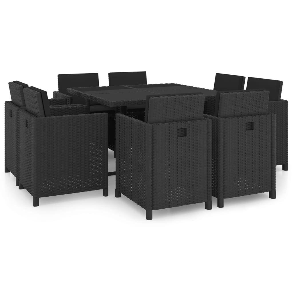 -Delige Tuinset Met Kussens Poly Rattan