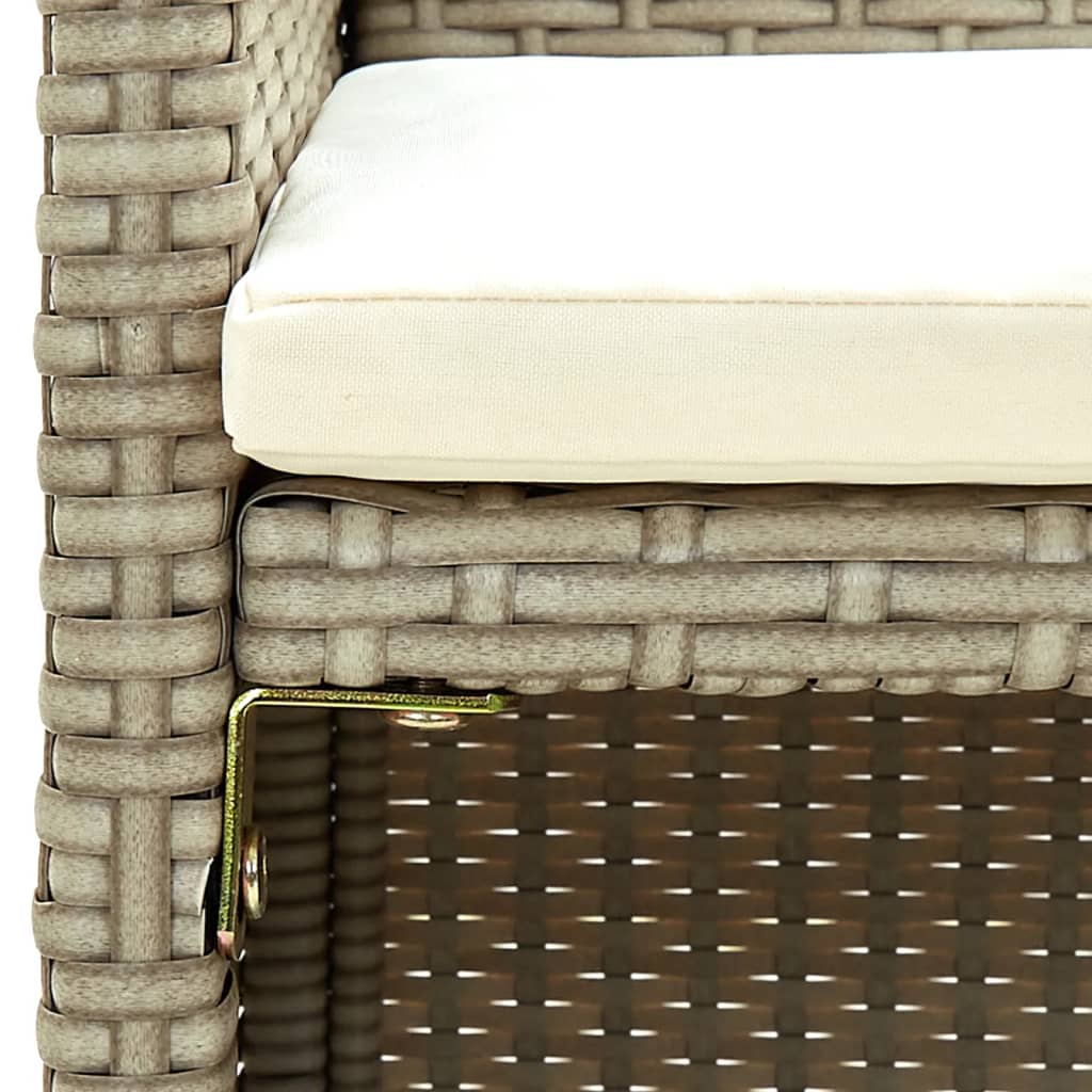 Tuinbank 2-Zits Met Kussens Poly Rattan Beige