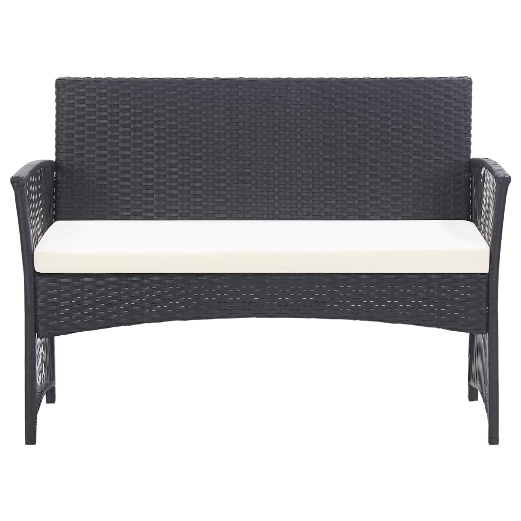 -Delige Loungeset Met Kussen Poly Rattan