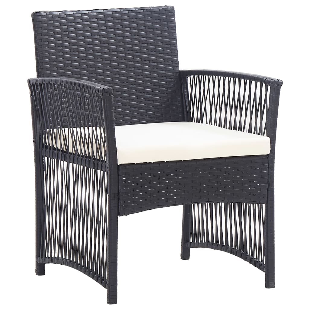 -Delige Loungeset Met Kussen Poly Rattan