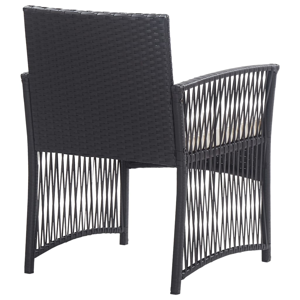 -Delige Loungeset Met Kussen Poly Rattan