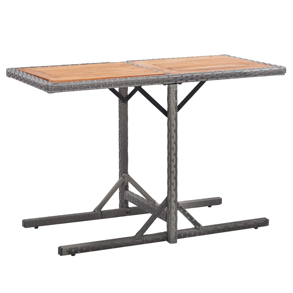 Tuintafel 0X53X72 Cm Glas En Poly Rattan