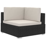 -Delige Loungeset Met Kussens Poly Rattan