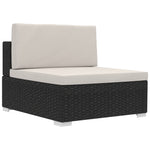 -Delige Loungeset Met Kussens Poly Rattan
