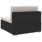 -Delige Loungeset Met Kussens Poly Rattan