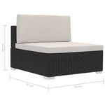 -Delige Loungeset Met Kussens Poly Rattan