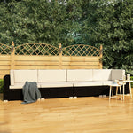 -Delige Loungeset Met Kussens Poly Rattan