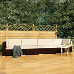 -Delige Loungeset Met Kussens Poly Rattan
