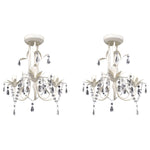 Kristallen Kroonluchter Met Wit Elegant Design (3 Lampen)