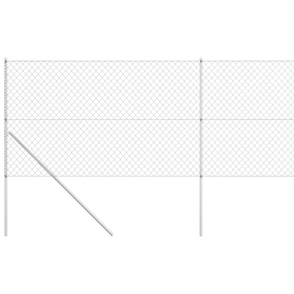 Gaashek Met Palen 15X1,5 M Gegalvaniseerd Staal Zilverkleurig