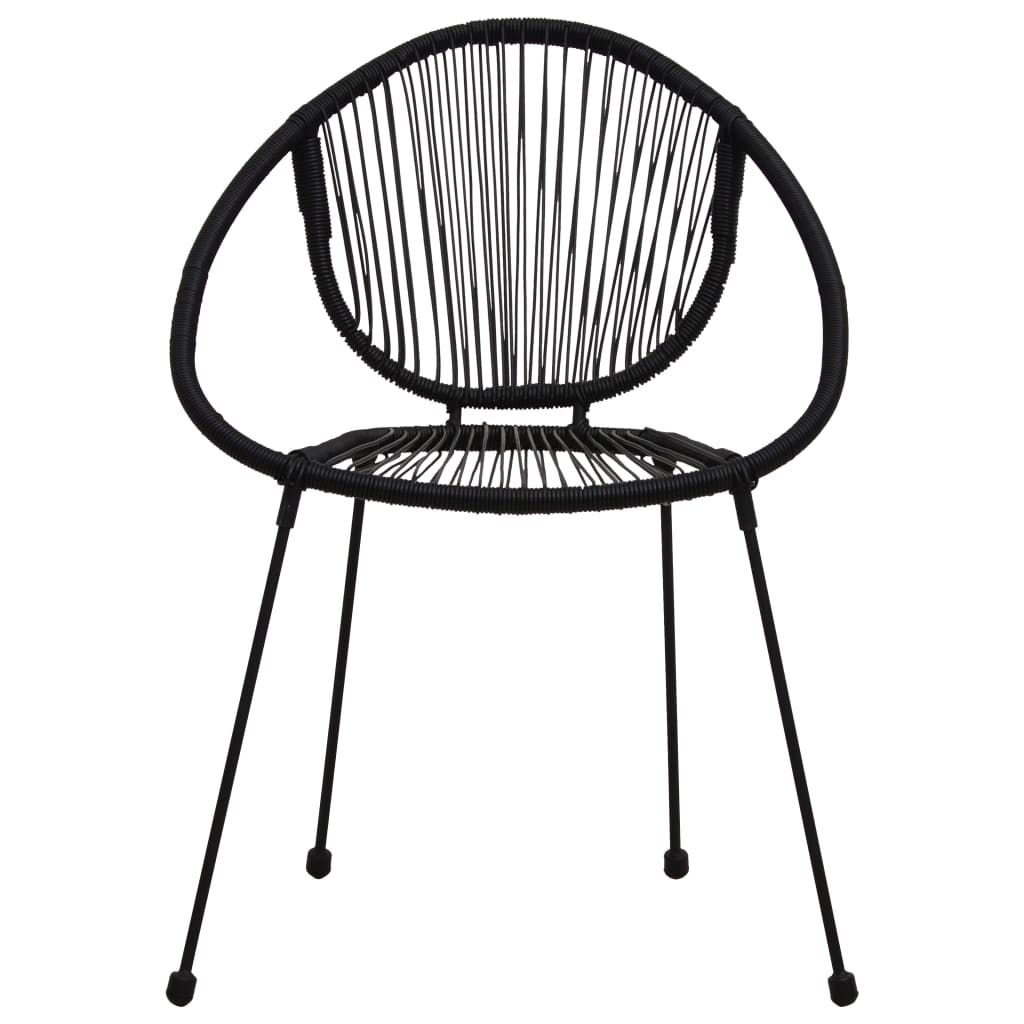 3-Delige Bistroset Pvc-Rattan Zwart Zwart