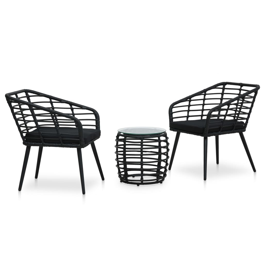 -Delige Bistroset Poly Rattan Kleurig