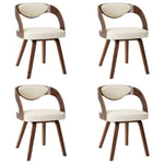 Eetkamerstoelen Gebogen Hout En Kunstleer Kleurig