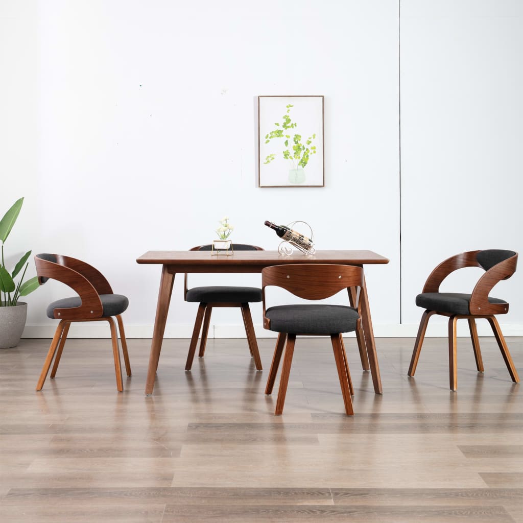 Eetkamerstoelen Gebogen Hout En Kunstleer Kleurig